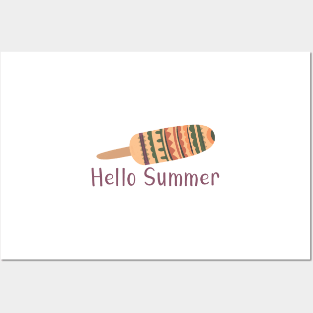 Hello Summer - Multicolored Popsicle Graphic Illustration GC-105-03 Wall Art by GraphicCharms